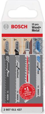 15-tlg. Stichsägeblatt-Set für Holz und Metall T-Schaft 