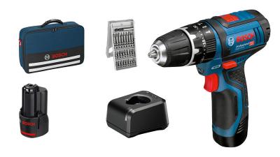 Bosch GSB 12V-15 Professional 2x2,0 Ah Akku+Ladegerät+Bitset 