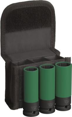 PRO Impact Socket Set mit PET-Abdeckungen, 1/2", extra tief, 3-tlg. 