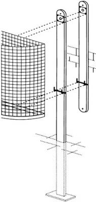 Eisenständer H.1400mm z.Bet.m.Schloss u.Schlü.f.Abfallbehälter 27 